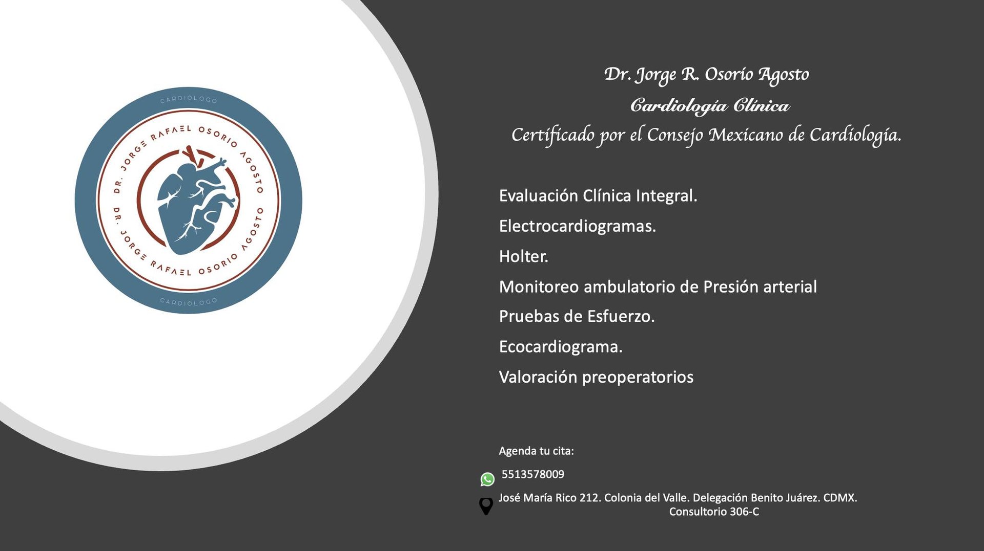 Servicios de cardiología Dr. Jorge Osorio